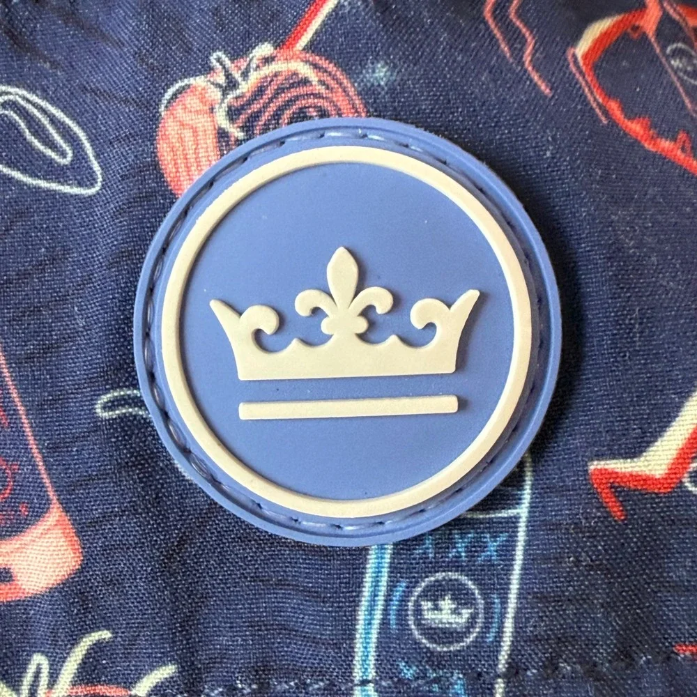 Peter Millar Mens Navy Bloody Mary‎ Cocktail Print Swim Trunks Size Small